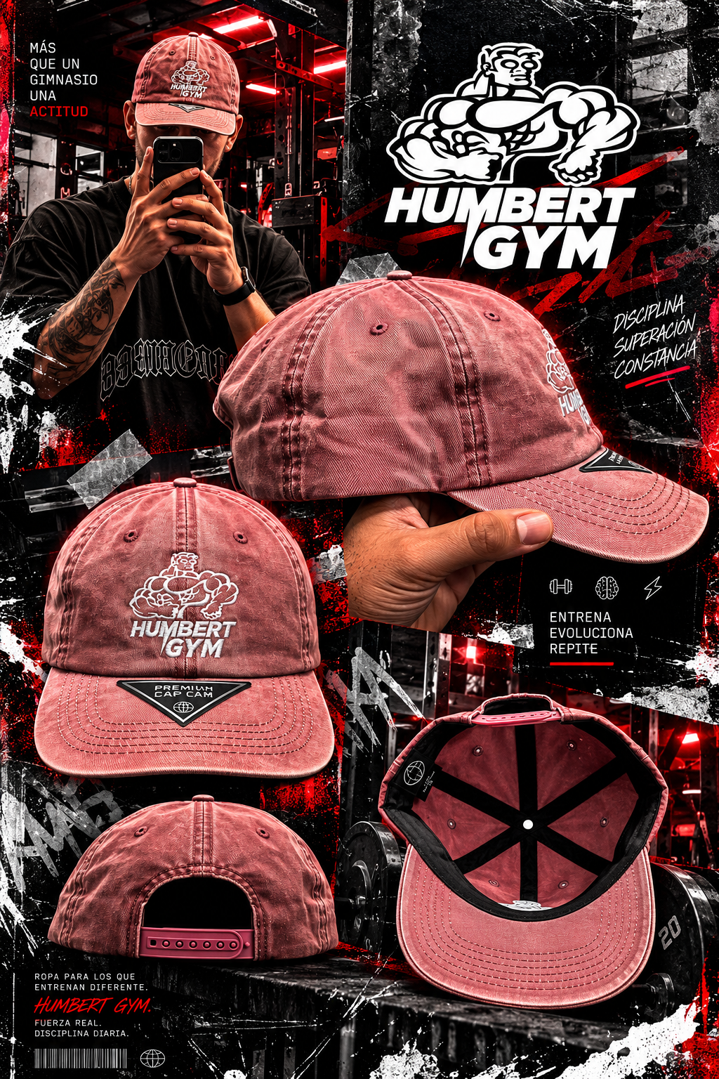 gorra humbert gym  acid wash edicion limitada